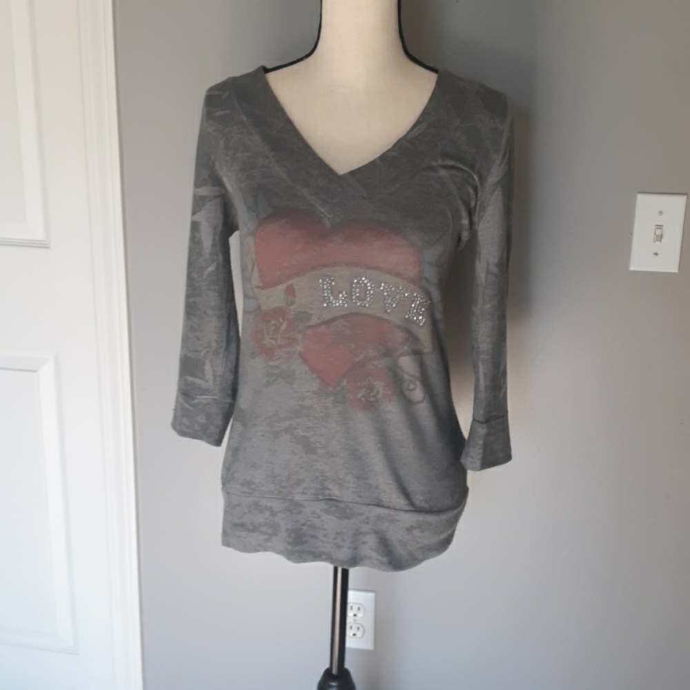 "Love" Top with Rhinestone Detail